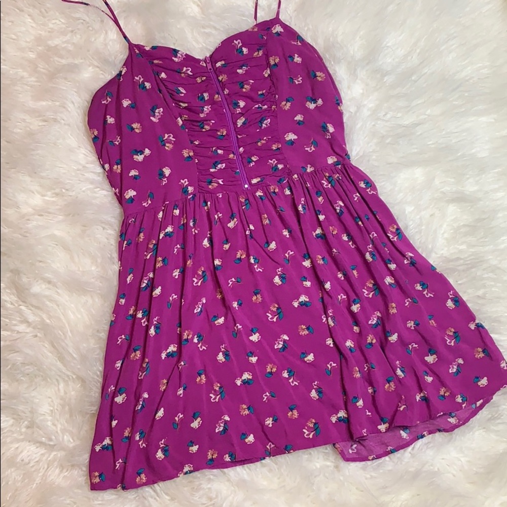 Dainty Purple Floral Skater Dress XXL w/ POCKETS!